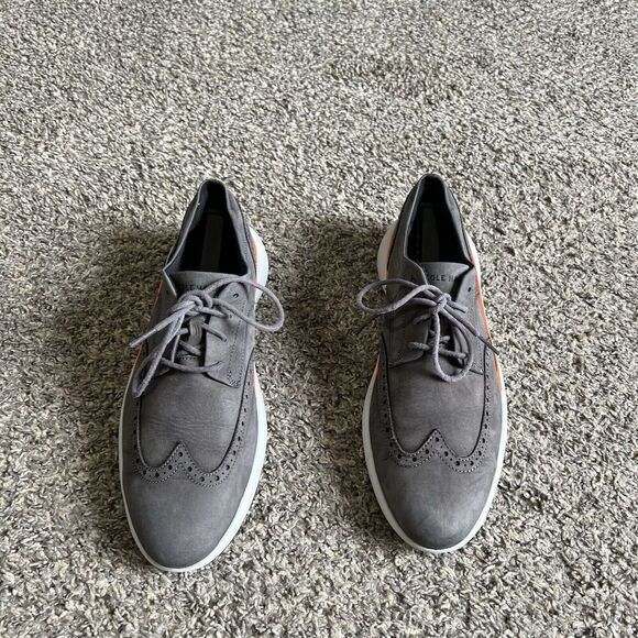 Cole Haan Mens Grand Troy Wingtip Oxford Pavement Grey C33765 Size 11.5 Leather main image 5